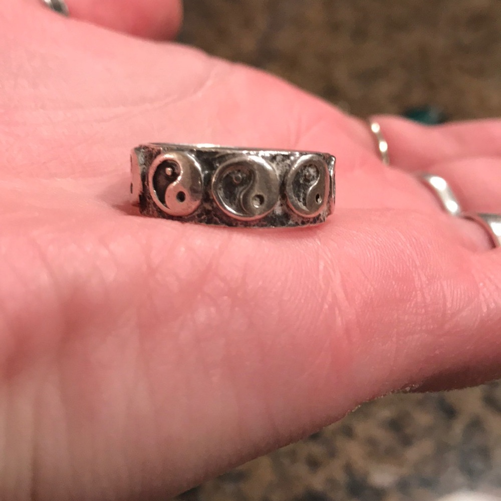 Ying yang sterling ring